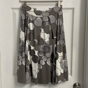 Claudia Strater Full A-Line Skirt Gray Polka Dots Size 36
